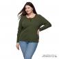 Preview: WOMENS MARL SCRIPT HENLEY LONG SLEEVE T-SHIRT - KHAKI