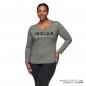 Preview: WOMENS CONTRAST BLOCK LOGO LONG SLEEVE T-SHIRT - GRAY