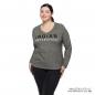 Preview: WOMENS CONTRAST BLOCK LOGO LONG SLEEVE T-SHIRT - GRAY