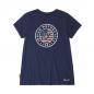 Preview: WOMENS USA FLAG LOGO TEE - NAVY