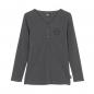 Preview: WOMENS EST. 1901 BLOCK LOGO HENLEY LONG SLEEVE T-SHIRT - GRAY