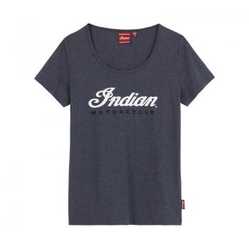 WOMENS MARL SCRIPT TEE - NAVY