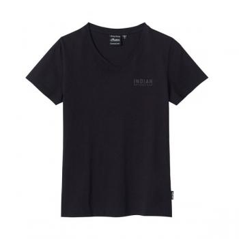 WOMENS BLOCK LOGO STUD TEE - BLACK