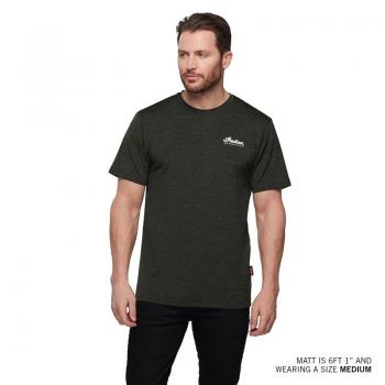 MENS ESTABLISHED SCRIPT ATHLETE T-SHIRT - KHAKI