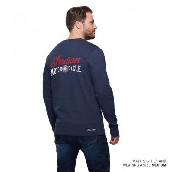 MENS DUOFOLD HENLEY LONG SLEEVE T-SHIRT - NAVY