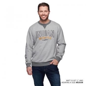 MENS EMBROIDERED RINGER SWEATSHIRT - GRAY