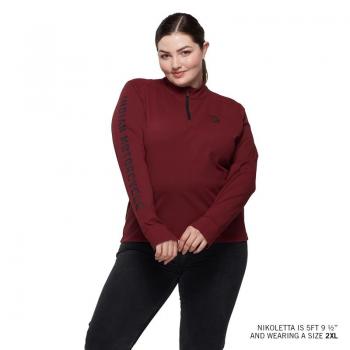 WOMENS SLEEVE PRINT ATHLETE QUARTER ZIP - PORT