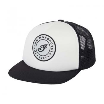 BLACK AND WHITE I SCRIPT FLAT PEAK CAP - MULTICOLOR