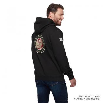 MENS APPLIQUE HEADDRESS HOODIE - BLACK