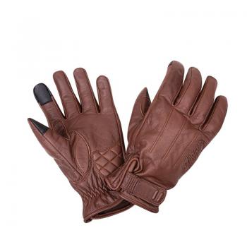 MENS LEATHER GETAWAY RIDING GLOVES - BROWN