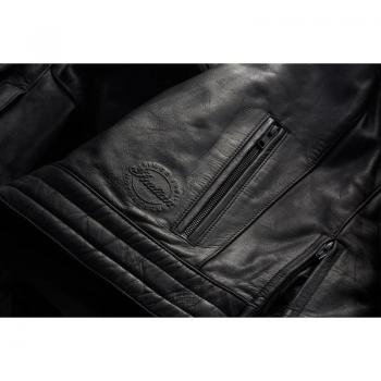 MENS LEATHER DENTON JACKET - BLACK