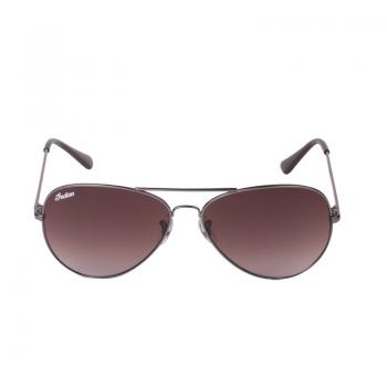 AVIATOR SUNGLASSES WITH BROWN LENS - SILVER