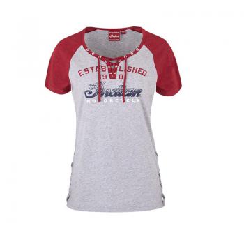 WOMENS LACED UP T-SHIRT - GRAY