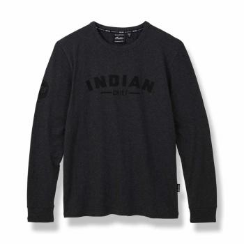 MENS CHIEF LONG SLEEVE LOGO T-SHIRT - CHARCOAL