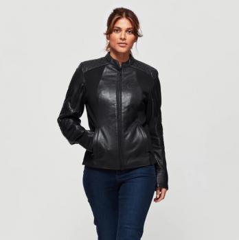 WOMENS DREW LEATHER JACKET - BLACK