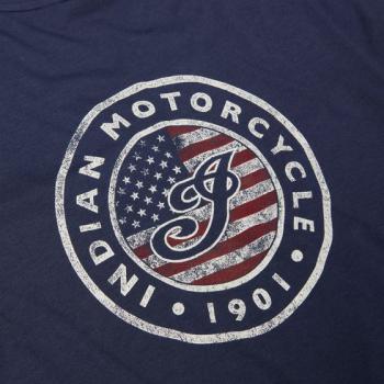 WOMENS USA FLAG LOGO TEE - NAVY