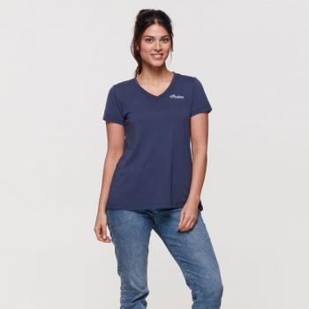 WOMENS USA FLAG LOGO TEE - NAVY