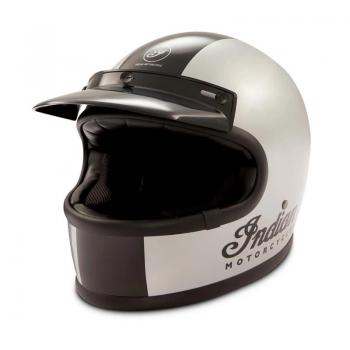 GLOSS STRIPE RETRO FULL FACE HELMET - SILVER