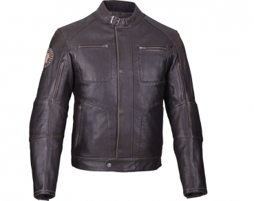 MENS ROCKER JACKET CE - BROWN LEATHER