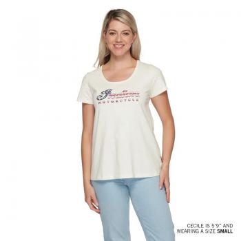 WOMENS USA SCRIPT LOGO T-SHIRT - WHITE