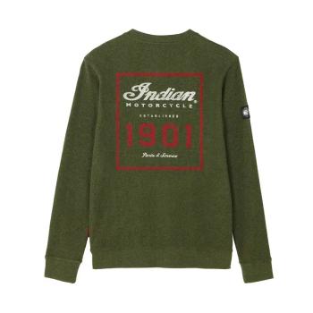 MENS WAFFLE HENLEY POCKET LONGSLEEVE T-SHIRT - GREEN