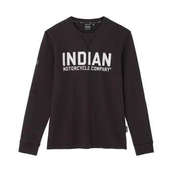 MENS CHAINSTITCH EMBROIDERY LONGSLEEVE T-SHIRT - BLACK