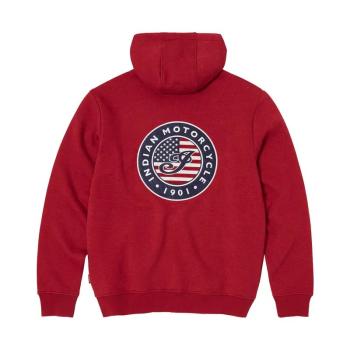 MENS USA FLAG HOODIE - RED