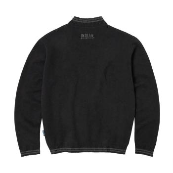 MENS KNITTED EMBROIDERED LOGO TOP - BLACK