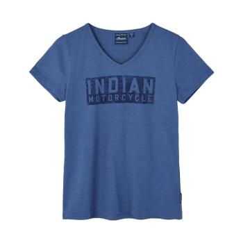 WOMENS STAMP BLOCK LOGO T-SHIRT - BLUE