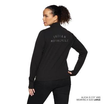 WOMENS QUARTER ZIP PERFORMANCE TOP - BLACK