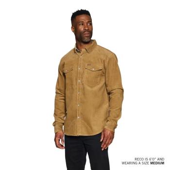 MENS WESTERN CORD SHIRT - BROWN