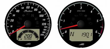 BLACK DIAL FACE SPEEDOMETER + TACHOMETER - FAIRING MODELS