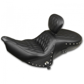 Touring One-Piece Seat - Driver Backrest - Heated - Black - Indian Roadmaster