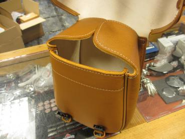 Leather Sissy Bar Bag for Indian Scout Backrest - Desert Tan