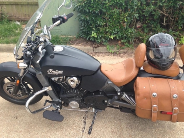 Leder Hitzeschutz Crotch Cooler für Indian Scout - Tan