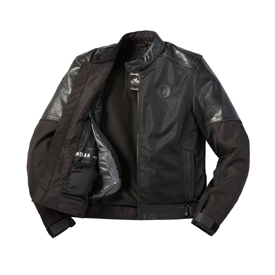 Leather and hot sale mesh jacket