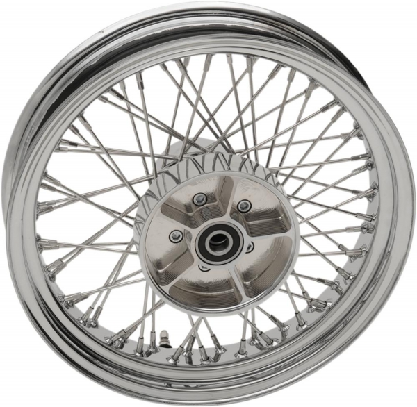 16" x 3.5" Rear Wheel Assembly - 60-Spoke - Laced - Chrome - Scout