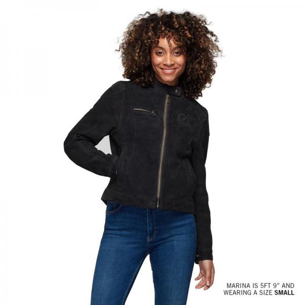 WOMENS CLEVELAND SUEDE JACKET - BLACK