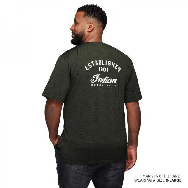 MENS ESTABLISHED SCRIPT ATHLETE T-SHIRT - KHAKI