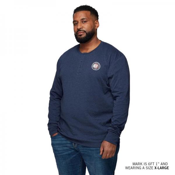 MENS DUOFOLD HENLEY LONG SLEEVE T-SHIRT - NAVY