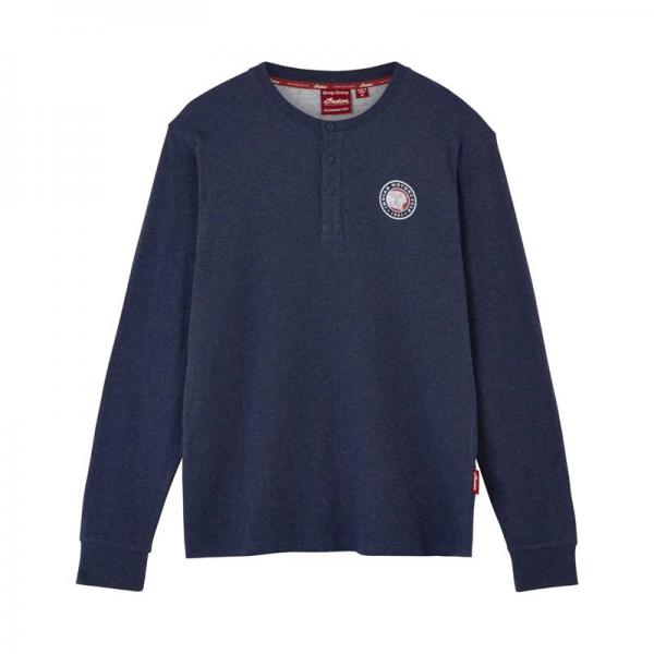 MENS DUOFOLD HENLEY LONG SLEEVE T-SHIRT - NAVY