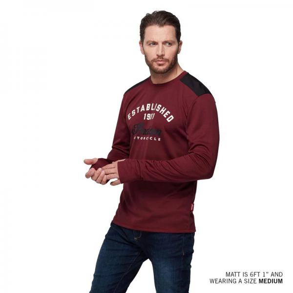 MENS ESTABLISHED PERFORMANCE LONG SLEEVE T-SHIRT - PORT