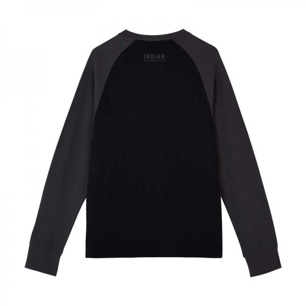 MENS OUTLINE EMBROIDERY RAGLAN T-SHIRT - BLACK