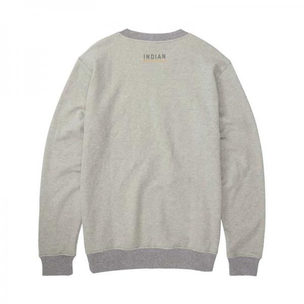 MENS EMBROIDERED RINGER SWEATSHIRT - GRAY