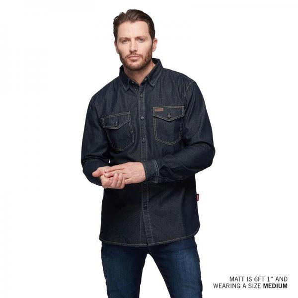 MENS HERITAGE DENIM SHIRT - NAVY