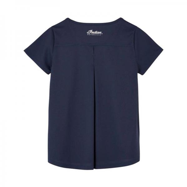 WOMENS ESTABLISHED BACK PLEAT T-SHIRT - NAVY