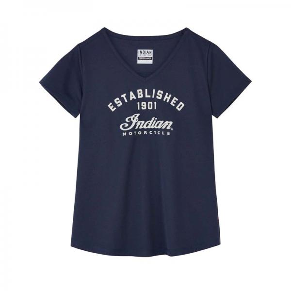 WOMENS ESTABLISHED BACK PLEAT T-SHIRT - NAVY