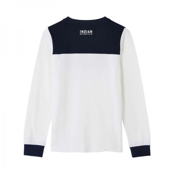 WOMENS COTTON MESH COLORBLOCK LONG SLEEVE T-SHIRT - WHITE