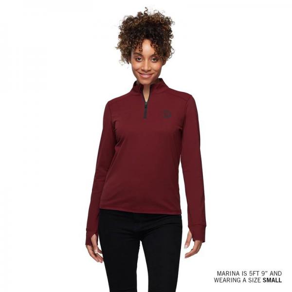 WOMENS SLEEVE PRINT ATHLETE QUARTER ZIP - PORT