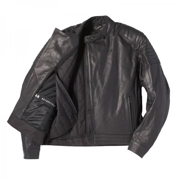 MENS LEATHER DENTON JACKET - BLACK